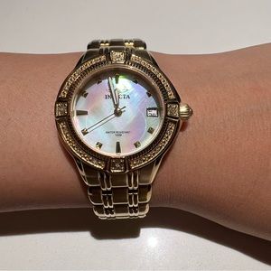 Invicta Mother of Pearl Gold Watch